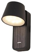 Φωτιστικό Τοίχου - Απλίκα Led H-61 7W 3000K 85Lm Brown-Black Αλουμίνιο