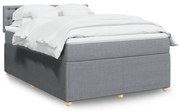 Κρεβάτι Boxspring με Στρώμα Ανοιχτό Γκρι 140x200 εκ. Υφασμάτινο