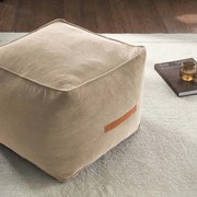 Πουφ (50x50x40) Gofis Home Canvas Beige 137/06