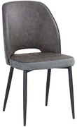 Καρέκλα Bouton 03-1092 49x58x89cm Grey Μέταλλο,Ύφασμα,Τεχνόδερμα