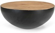 Τραπέζι Σαλονιού Coffelty 307-000005 Φ90x40cm Natural-Black