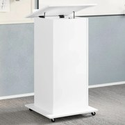 vidaXL Αναλόγιο με Ροδάκια &amp; Συρτάρι Λευκό 55x55x107 εκ. Επεξ. Ξύλο