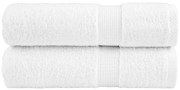 vidaXL Πετσέτες Μπάνιου Premium SOLUND 2 Τεμ Λευκές 100x150εκ 600γρ/μ²