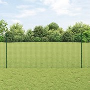 vidaXL Ασημένιοι Πόλοι Φράχτη 22 pcs Πράσινο 50 μ. x 1.4 μ. Ατσάλι