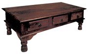 WOODWELL ΕS308INDIAN Τραπεζάκι Σαλονιού Καθιστικού, Ξύλο Sheesham Καρυδί 60x110x41cm ΕS308