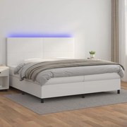 ΚΡΕΒΑΤΙ BOXSPRING ΜΕ ΣΤΡΩΜΑ &amp; LED ΛΕΥΚΟ 200X200 ΕΚ. ΣΥΝΘ. ΔΕΡΜΑ 3135844