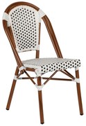 Καρέκλα Κήπου ArteLibre MUTARAZI Λευκό-Μαύρο Αλουμίνιο-Rattan 50x57x85cm