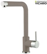 Armando Vicario Fluo 18510 Granite Concrete Beton Ψηλή Μπαταρία Κουζίνας Με αποσπώμενο Περιστρεφόμενο Ρουξούνι και Επιστόμιο