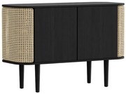 Μπουφές Treasures Venetian Cane 5106C5106-3 109x43x75cm Black Oak-Beige Umage Polyester,Wood,Steel