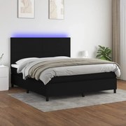 ΚΡΕΒΑΤΙ BOXSPRING ΜΕ ΣΤΡΩΜΑ &amp; LED ΜΑΥΡΟ 180X200 ΕΚ. ΥΦΑΣΜΑΤΙΝΟ 3134735