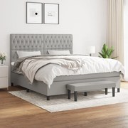 ΚΡΕΒΑΤΙ BOXSPRING ΜΕ ΣΤΡΩΜΑ ΑΝΟΙΧΤΟ ΓΚΡΙ 180X200 ΕΚ. ΥΦΑΣΜΑΤΙΝΟ 3136853