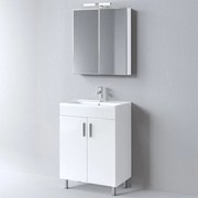 Έπιπλο Μπάνιου Πάγκος Με Νιπτήρα & Καθρέφτη Skopelos 60 9SSK060WH0 58x36x69/79cm / 59x11x65cm White Πορσελάνη,Μελαμίνη