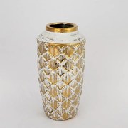 Βάζο Κεραμικό 752-20064 13x13x25cm White-Gold Estheti Home Ceramic