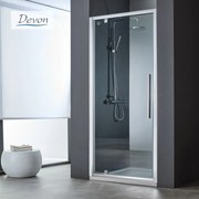 DEVON Flow Pivot Πόρτα Ντουζιέρας με 1 ανοιγόμενο φύλλο CHROME 94-97 Υ195εκ &amp; 2 προφίλ προέκτασης 3cm