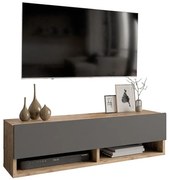 Έπιπλο τηλεόρασης επιτοίχιο Roscoe ανθρακί-oak 100x31,5x29εκ 100x31.5x29 εκ.