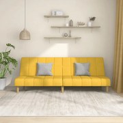 vidaXL Καναπές Κρεβάτι Διθέσιος Κίτρινος Υφασμάτινος