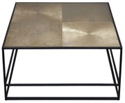 HADSTON COFFEE TABLE ΧΡΥΣΟ ΜΑΥΡΟ ΜΑΥΡΟ 80x80xH40cm - 04-0625