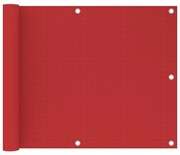 vidaXL Διαχωριστικό Βεράντας Κόκκινο 75 x 600 εκ. από HDPE