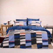 Σεντόνια Tommy (Σετ 4τμχ) Blue Melinen King Size 260x270cm 100% Βαμβάκι