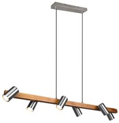 Φωτιστικό Οροφής - Ράγα Marley 312490607 115x20x150cm 6xGU10 35W Natural-Nickel Trio Lighting