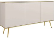 Μπουφές Oro K160_Bz_GL 160x39x85cm Beige-Gold Μελαμίνη,Μέταλλο