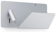 Φωτιστικό τοίχου LED SUAU με ράφι &amp; USB λευκό ασημί Faro Barcelona-62123-Ασημί 62123