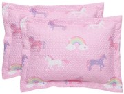 Ζεύγος Διακοσμητικές Μαξιλαροθήκες Microfiber 50x70+5εκ. Kids 4929 Ροζ-Μωβ Das Home