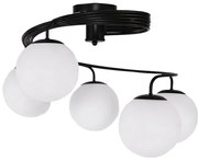 Φωτιστικό Οροφής - Πλαφονιέρα Selina 01090 Black-White GloboStar Μέταλλο,Γυαλί