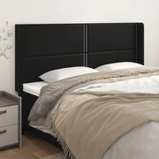 vidaXL Κεφαλάρι με Πτερύγια Μαύρο 183x16x118/128 εκ. Συνθ. Δέρμα