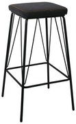Σκαμπό Μπαρ Panton Vintage Black ΕΜ779,3 43x43x76cm Σετ 2τμχ Μέταλλο,Τεχνόδερμα