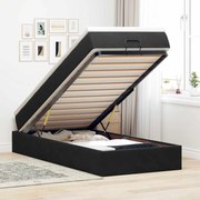 vidaXL Οθωμανικό κρεβάτι με στρώμα Μαύρο 100x200cm Velvet