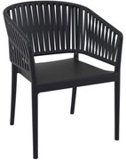 Πολυθρόνα Portofino 20.0872 58x58x80cm Black Siesta