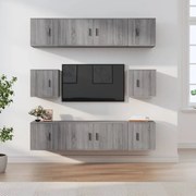 vidaXL Σετ Επίπλων Τηλεόρασης 8 Τεμ. Γκρι Sonoma Επεξεργασμένο Ξύλο