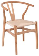 WOODWELL Ε7517,1LIMA Καρέκλα Στοιβαζόμενη, Ξύλο Απόχρωση Φυσικό, Κάθισμα Paper Rope Φυσικό 56x55x76cm Ε7517,1
