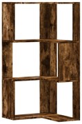 vidaXL Βιβλιοθήκη Γωνιακή 3 Επ. Καπνιστή Δρυς 50x50x102εκ Επεξ. Ξύλο