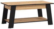 Τραπεζάκι Σαλονιού Piave Artisan Oak - Μαύρο Μάτ 101x55x47 εκ. 101x55x47 εκ.