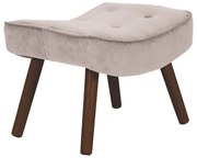 WOODWELL Ε7141,21ΚALMA Σκαμπό - Υποπόδιο, Ύφασμα Velure Ανοιχτό Καφέ, Πόδια Καρυδί, K/D 52x38x35cm Ε7141,21Κ