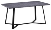 Τραπέζι Hanson 160x90x75cm Γκρι-Cement/Βαφή Μαύρη