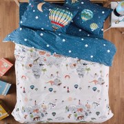 Σεντόνια Παιδικά Titus (Σετ 3τμχ) Grey-Blue Kentia Μονό 160x270cm 100% Βαμβάκι