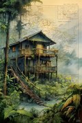 Εικονογράφηση Jungle Cabin, Thomas Chedeville