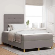 vidaXL Κρεβάτι με ελατήρια με στρώμα Taupe 120 x 200 cm ύφασμα