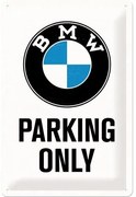 Μεταλλική πινακίδα BMW - Parking Only White