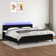 ΚΡΕΒΑΤΙ BOXSPRING ΜΕ ΣΤΡΩΜΑ &amp; LED ΜΑΥΡΟ 200X200 ΕΚ. ΥΦΑΣΜΑΤΙΝΟ 3133503