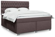 Κρεβάτι Boxspring με Στρώμα Σκούρο Καφέ 180x200 εκ Υφασμάτινο - Καφέ