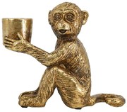 Artekko Animal Monkey Κηροπήγιο Μαϊμού Ρητίνη Χρυσό (15.5x7x12.8)cm