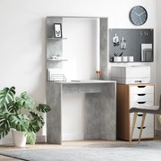 vidaXL Γκρι Γραφείο Υπολογιστή Σκυροδεμάτων Γκρι Σκυρόδεμα