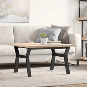 vidaXL Τραπεζάκι Σαλονιού Πλαίσιο Y Μασίφ Πεύκο/Ατσάλι