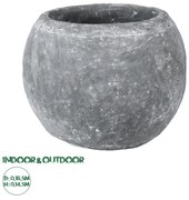 GloboStar® Artificial Garden ALONISSOS 20458 Τσιμεντένιο Κασπώ Γλάστρα - Flower Pot Γκρι Φ18.5cm x Υ14.5cm