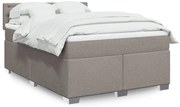 vidaXL Κρεβάτι Boxspring με Στρώμα Taupe 140x190 εκ. Υφασμάτινο