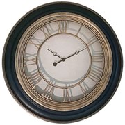 Ρολόι τοίχου Nopla Inart σε μάυρη αντικέ και χρυσή απόχρωση Φ60.2x5.6εκ 60.2x60.2x5.6 εκ.